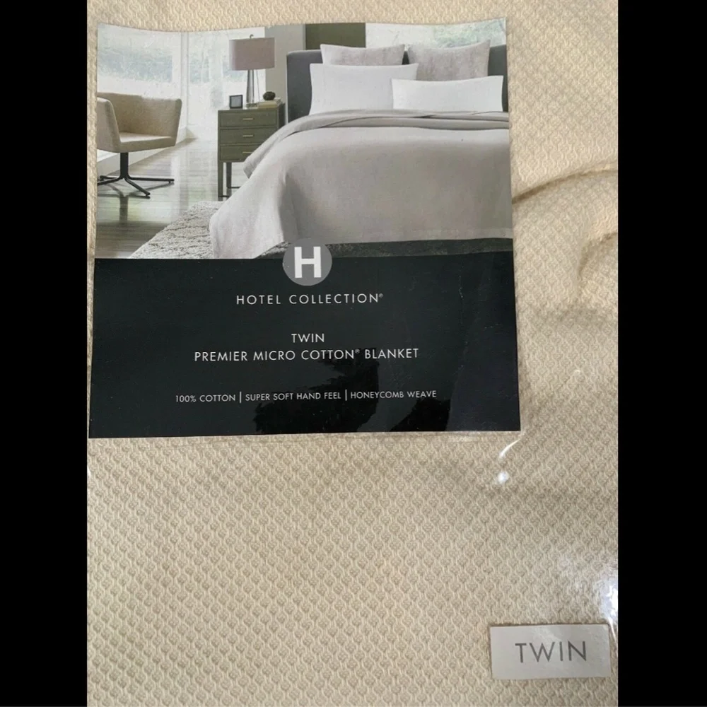 NIB $160 [ TWIN ] MicroCotton Blanket for Hotel Collection Premier in‎ Taupe